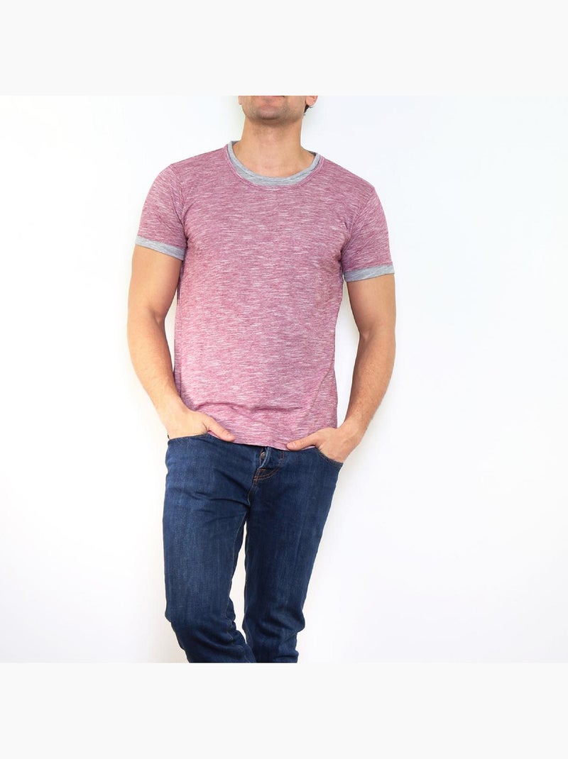 Camiseta de cuello redondo Burdeos - Kiabi
