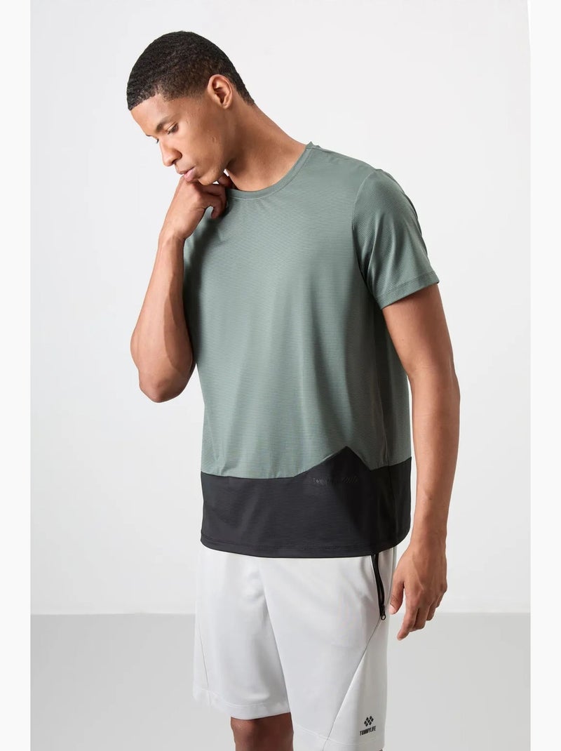 Camiseta de cuello redondo color block tommy Verde - Kiabi