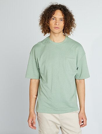Camiseta de cuello redondo con bolsillo en el pecho - Kiabi