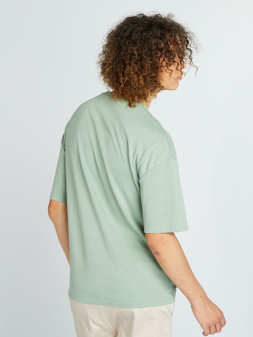 Camiseta de cuello redondo con bolsillo en el pecho VERDE - Kiabi