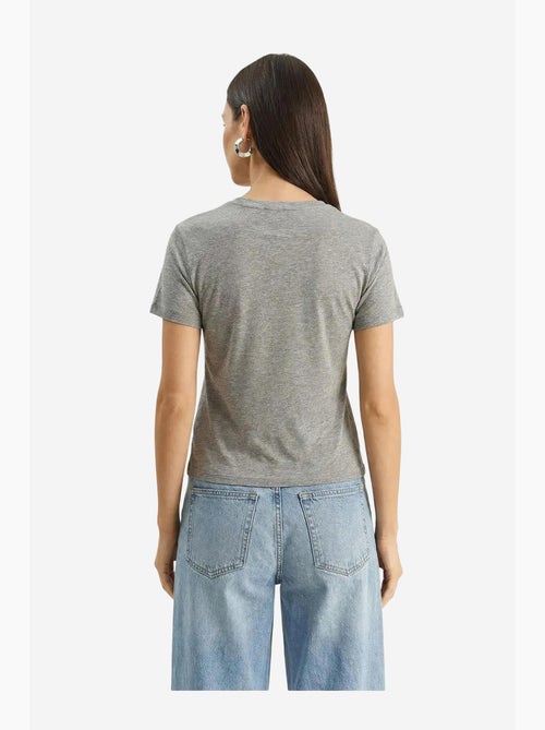 Camiseta de cuello redondo con bordado floral de lucci - Kiabi