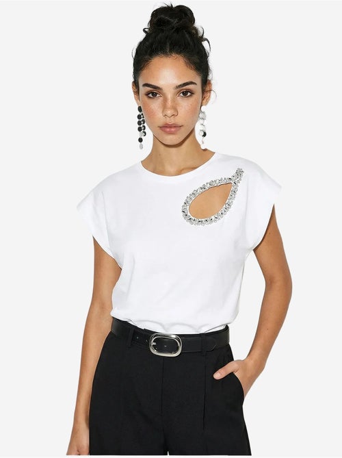 Camiseta de cuello redondo con cut-out lucci - Kiabi Camiseta de cuello redondo con cut-out lucci - Kiabi