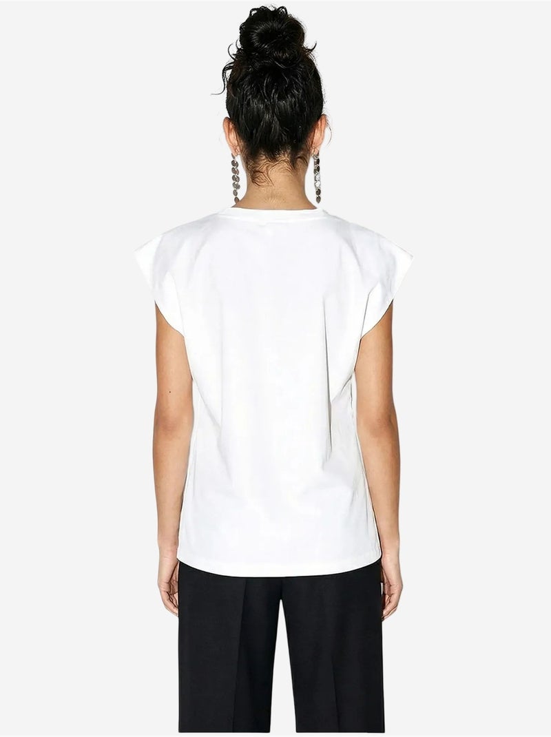 Camiseta de cuello redondo con cut-out lucci Blanco - Kiabi