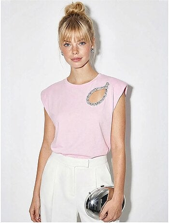 Camiseta de cuello redondo con cut-out lucci
