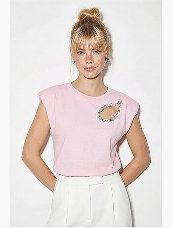 Camiseta de cuello redondo con cut-out lucci
