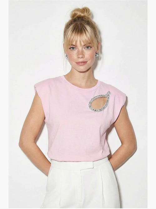 Camiseta de cuello redondo con cut-out lucci - Kiabi