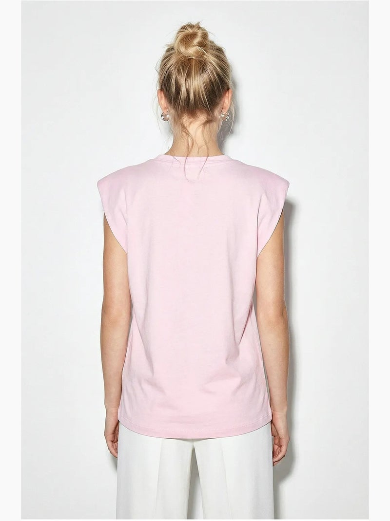 Camiseta de cuello redondo con cut-out lucci Rosa claro - Kiabi