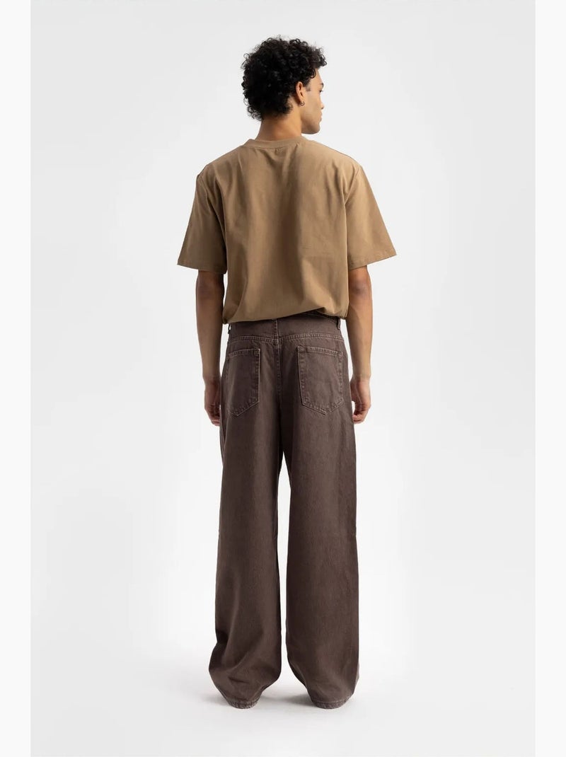 Camiseta de cuello redondo con estampado de logotipo de corte relajado de giesto Camel - Kiabi