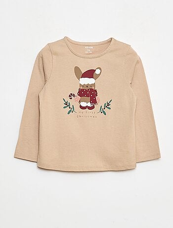 Camiseta de cuello redondo con estampado 'Navidad'