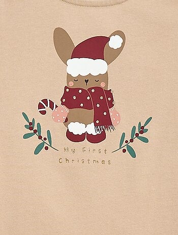 Camiseta de cuello redondo con estampado 'Navidad'