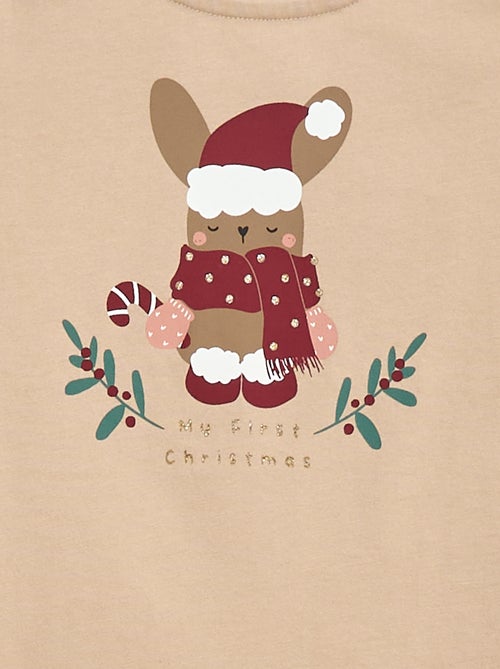 Camiseta de cuello redondo con estampado 'Navidad' - Kiabi