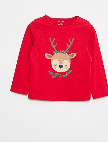 Camiseta de cuello redondo con estampado 'Navidad'