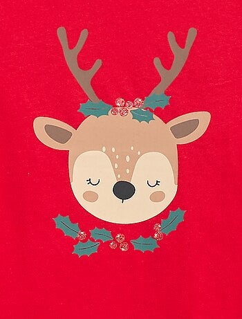 Camiseta de cuello redondo con estampado 'Navidad'