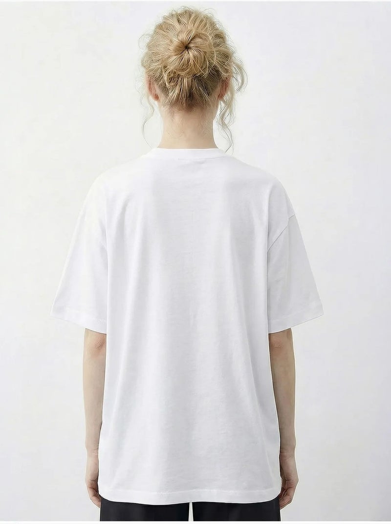 Camiseta de cuello redondo con lentejuelas y estampado de leopardo de lucci Blanco - Kiabi