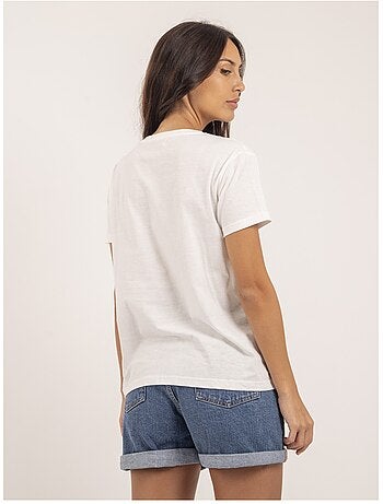 Camiseta de cuello redondo con mensaje FIGUIER