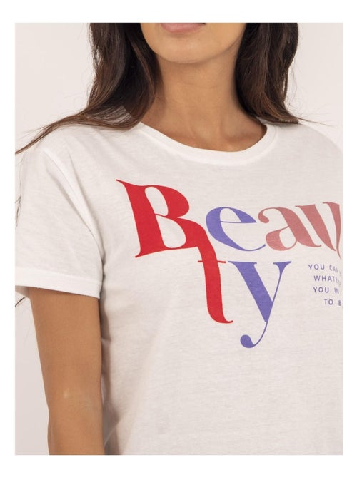 Camiseta de cuello redondo con mensaje FIGUIER - Kiabi