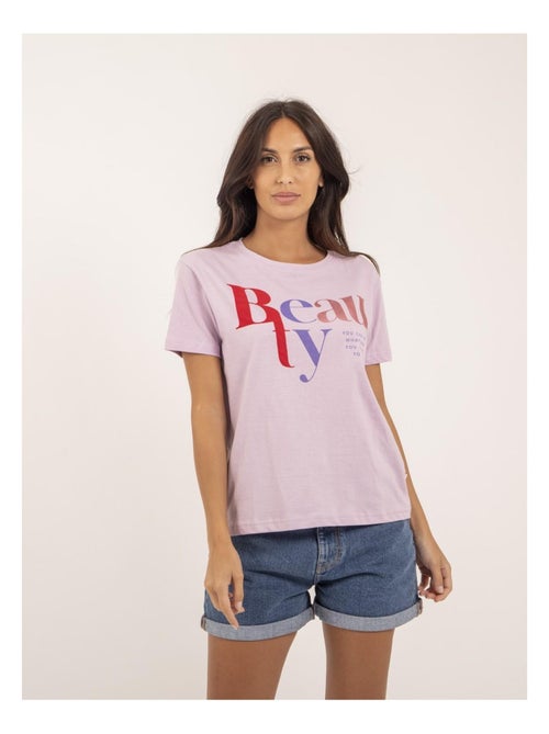 Camiseta de cuello redondo con mensaje FIGUIER - Kiabi