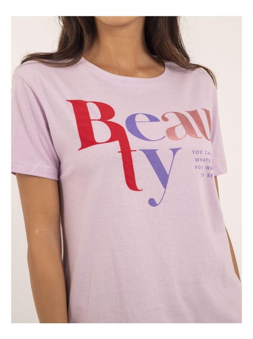 Camiseta de cuello redondo con mensaje FIGUIER - Kiabi