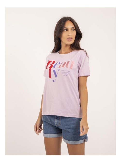 Camiseta de cuello redondo con mensaje FIGUIER - Kiabi