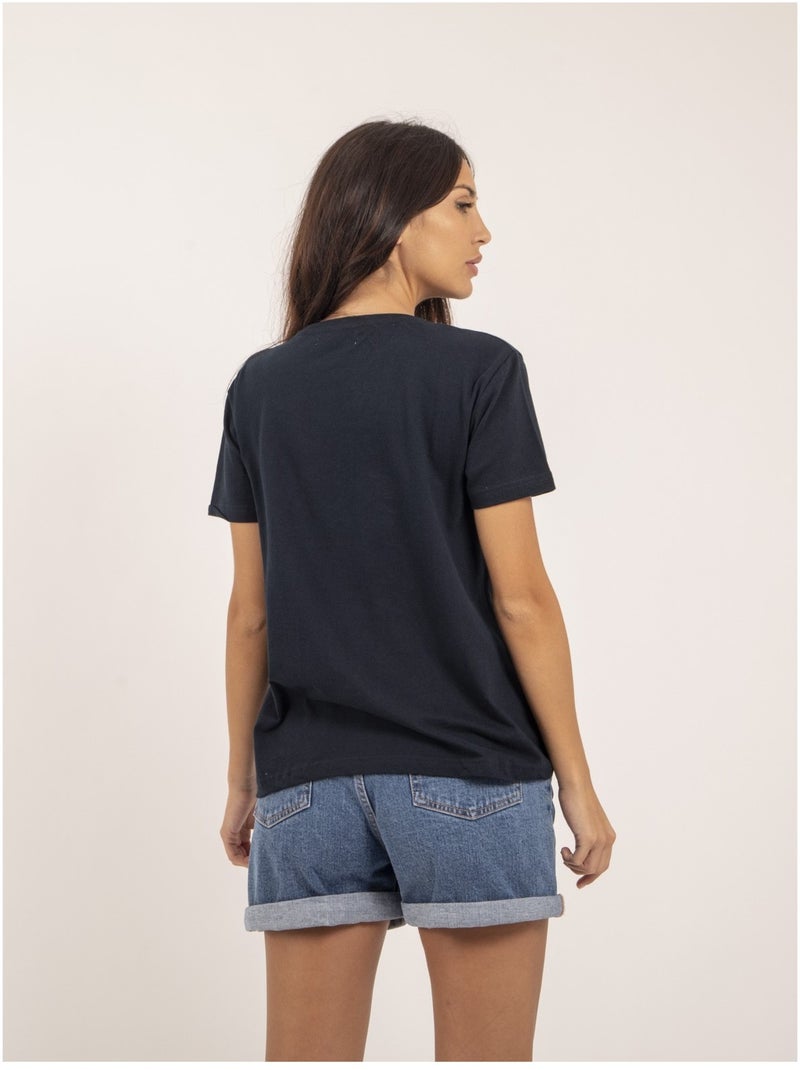 Camiseta de cuello redondo con mensaje FIORELLI Azul marino - Kiabi