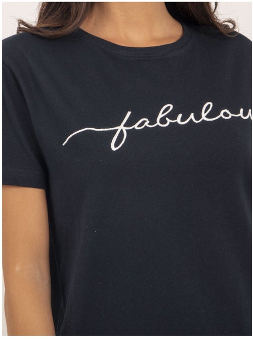Camiseta de cuello redondo con mensaje FIORELLI - Kiabi