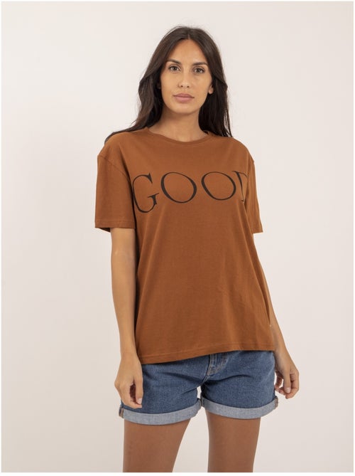Camiseta de cuello redondo con mensaje FROM - Kiabi