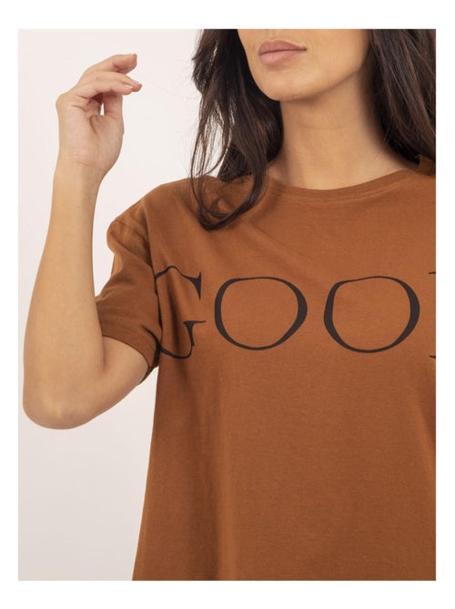 Camiseta de cuello redondo con mensaje FROM - Kiabi