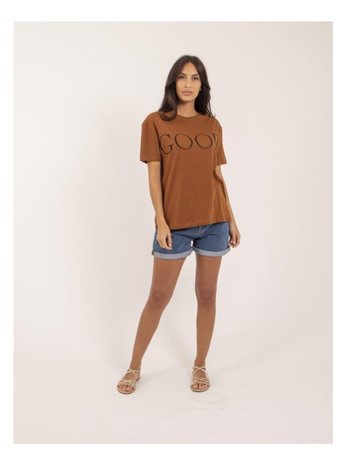 Camiseta de cuello redondo con mensaje FROM - Kiabi