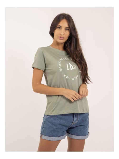 Camiseta de cuello redondo con mensaje FUSAIN - Kiabi