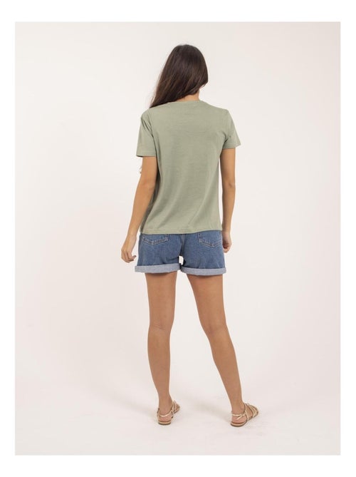 Camiseta de cuello redondo con mensaje FUSAIN - Kiabi