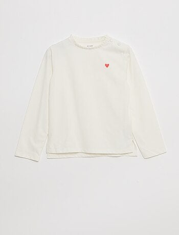 Camiseta de cuello redondo con volantes - colección fácil de poner