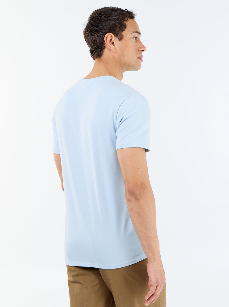 Camiseta de cuello redondo de algodón - Tough Cotton™ Azul - Kiabi