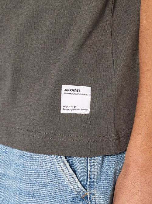 Camiseta de cuello redondo de algodón - Kiabi