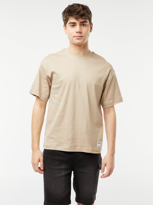 Camiseta de cuello redondo de algodón - Kiabi