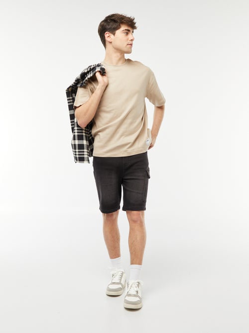 Camiseta de cuello redondo de algodón - Kiabi