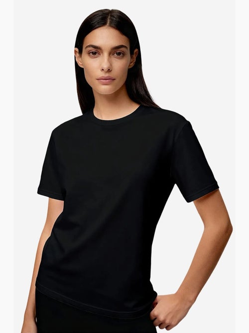 Camiseta de cuello redondo de algodón y elastano para mujer tommy - Kiabi