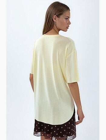 Camiseta de cuello redondo de corte holgado busem