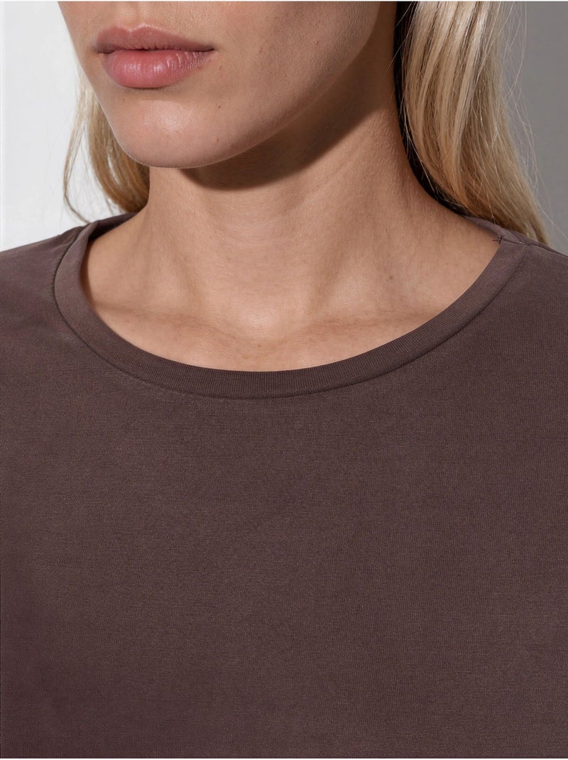 Camiseta de cuello redondo de corte holgado busem Marrón chocolate - Kiabi