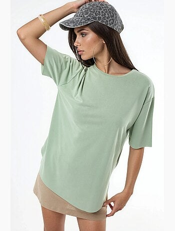 Camiseta de cuello redondo de corte holgado busem