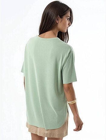 Camiseta de cuello redondo de corte holgado busem