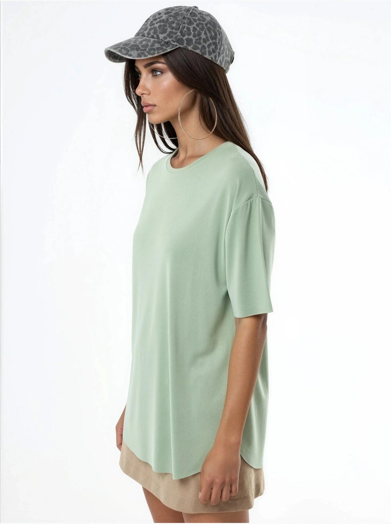Camiseta de cuello redondo de corte holgado busem Verde pastel - Kiabi