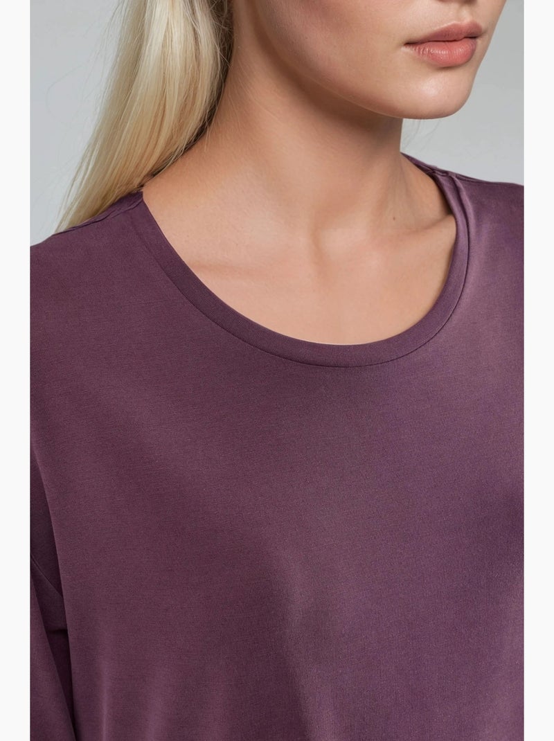 Camiseta de cuello redondo de corte holgado busem Violeta ciruela - Kiabi
