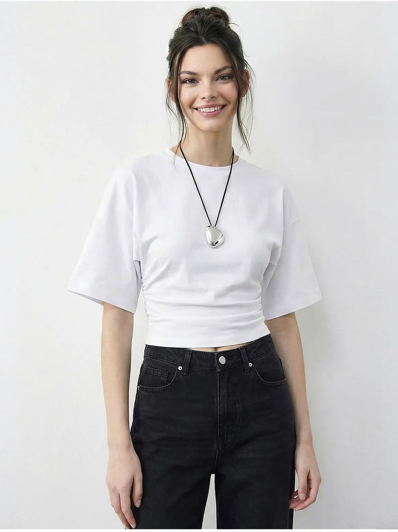 Camiseta de cuello redondo de corte regular lucci Blanco - Kiabi