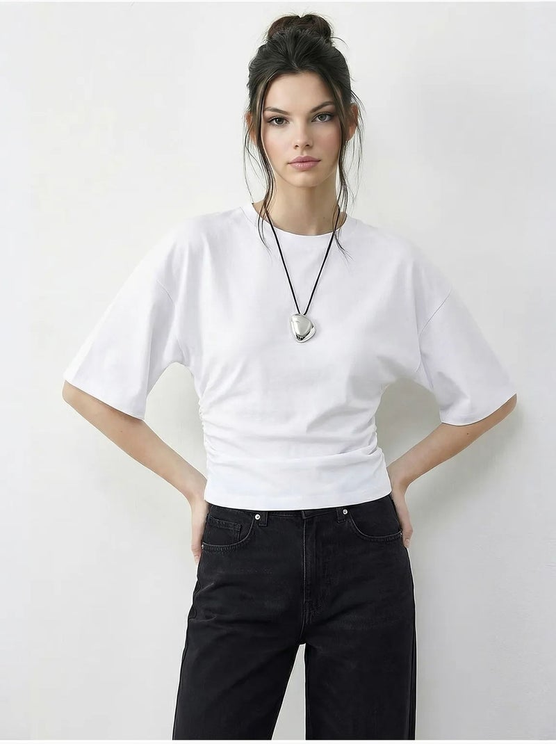 Camiseta de cuello redondo de corte regular lucci Blanco - Kiabi