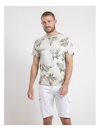 Camiseta de cuello redondo de puro algodón con motivos NULEMON