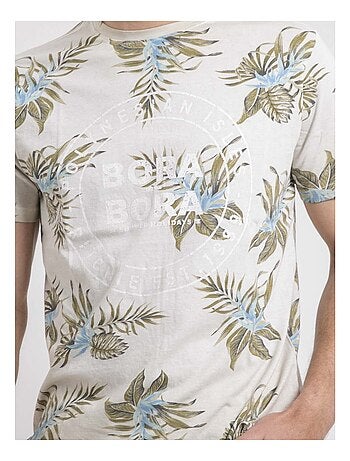 Camiseta de cuello redondo de puro algodón con motivos NULEMON