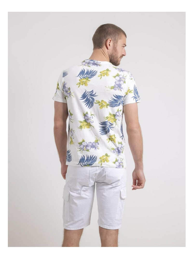 Camiseta de cuello redondo de puro algodón con motivos NULIBIS Crudo - Kiabi