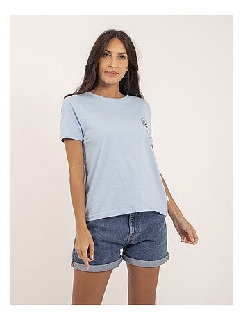 Camiseta de cuello redondo de puro algodón FABIANA