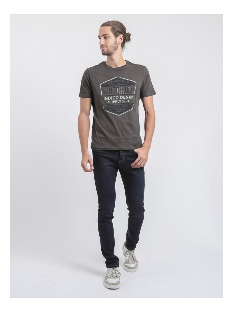 Camiseta de cuello redondo de puro algodón JAGNY Gris - Kiabi