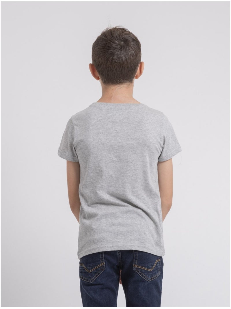 Camiseta de cuello redondo de puro algodón JOUANCY-J Gris claro - Kiabi